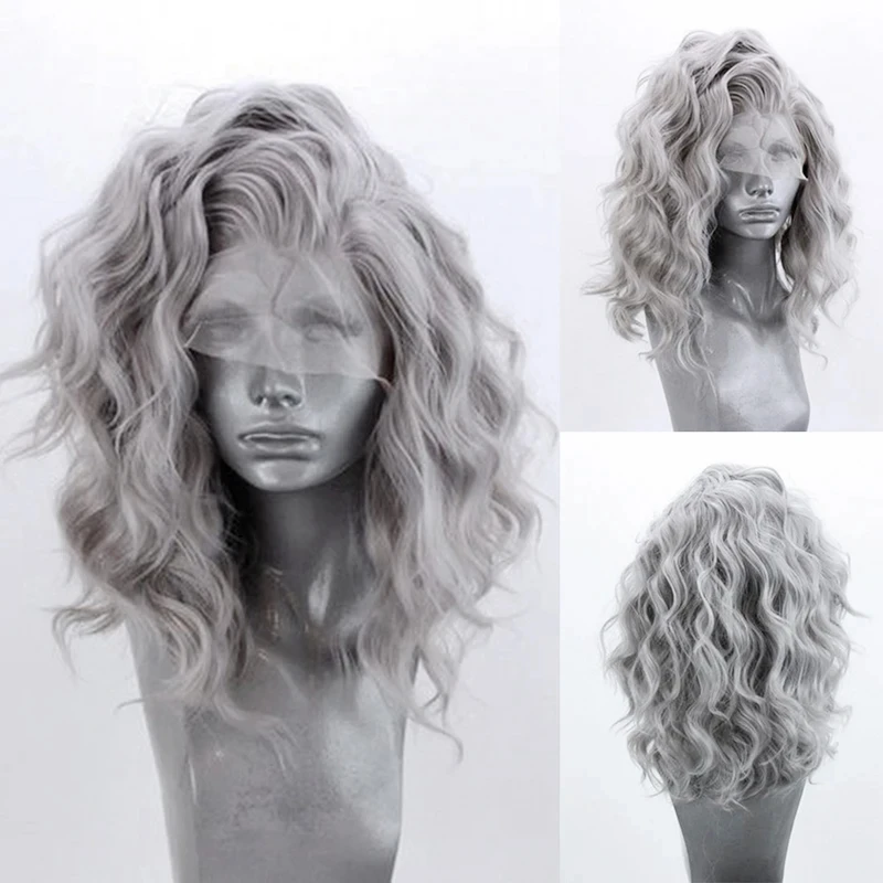 QW Mint Green Loose Deep Wave Synthetic Lace Front Wigs for Women Free Part Pre Plucked Natural Looking Daily Wear Wigs