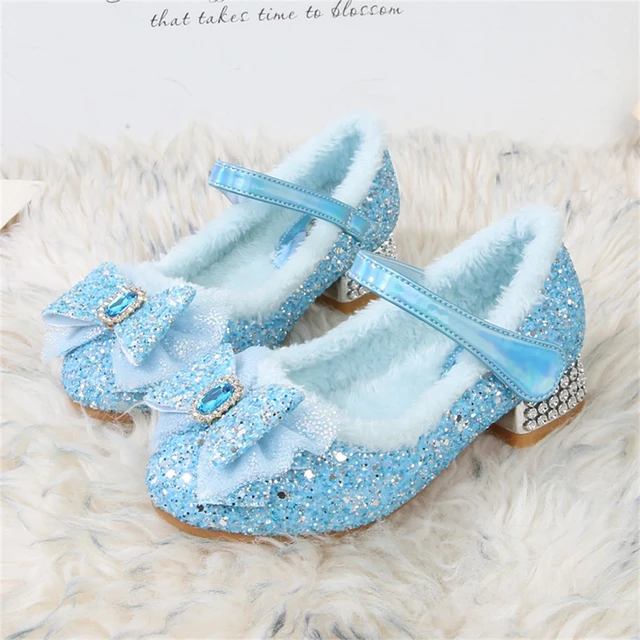 Talons Scintillants Fille Chaussures Princesse Reine Des Neiges - Talons 3cm Étincelants Pour Petites Filles Cadeau Fille