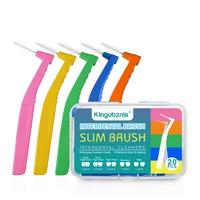 Kingubznis 20 pièces brosse interdentaire pour l'orthodontie dentaire propre entre les outils de nettoyage des dents Mini brosse douce avec couvercle anti-poussière 1