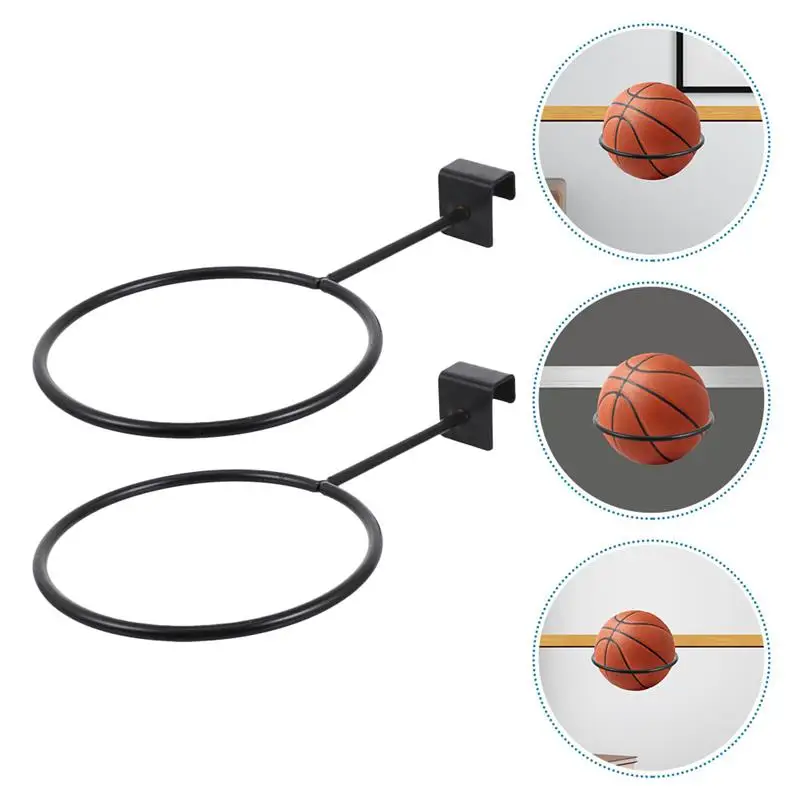2pcs Support de balle mural pour basket-ball Volley-ball Rugby
