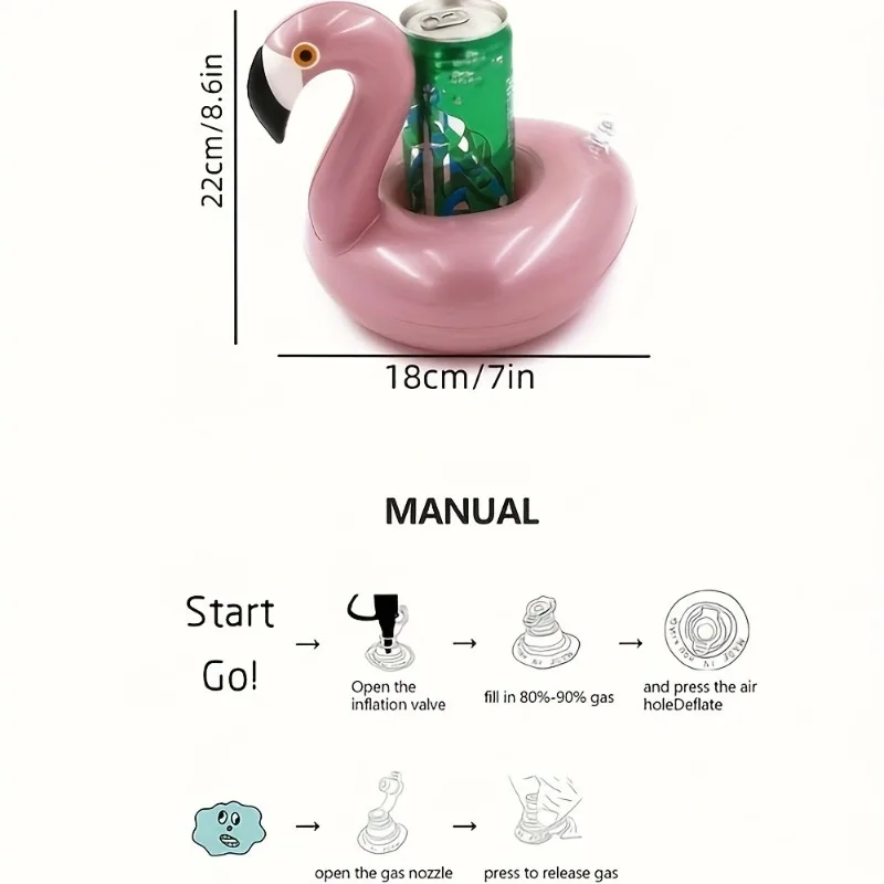 2pcs Rose Gold Flamingo Inflatable Coaster - Add Fun and Style to Your Pool Parties and Beach Vacations!