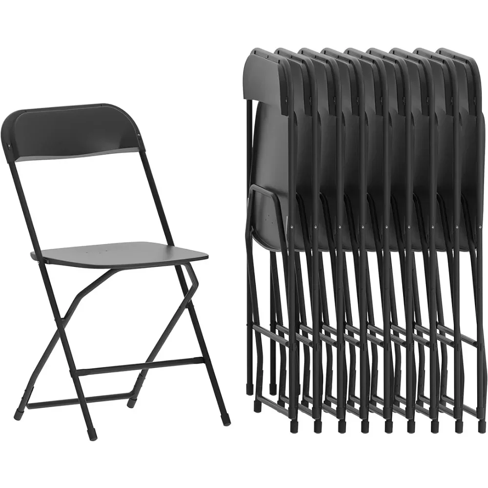 

Hercules™ Series Plastic Folding Chair - Black - 10 Pack 650LB Weight Capacity Comfortable Event Chair-Lightweight
