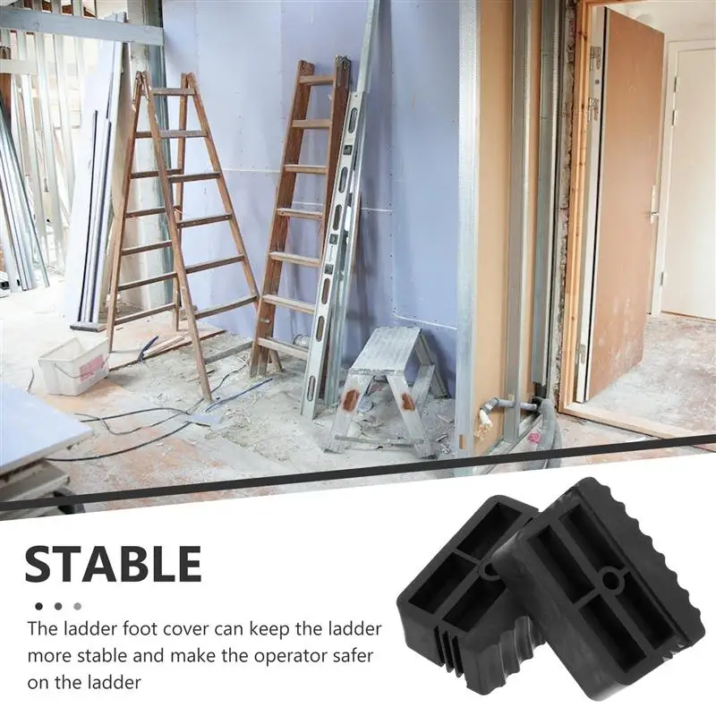2Pcs Non Ladder Foot Covers Thickened Floor Rubber Tips For Extension Stairs Building Tools ladder feet covers
