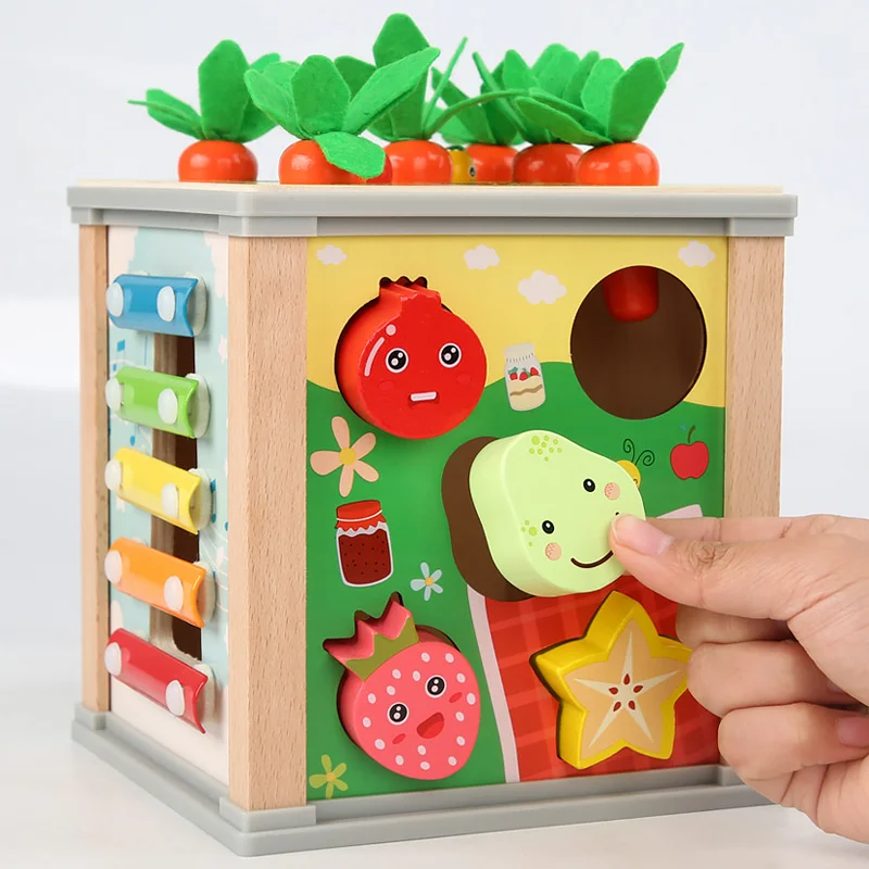 

Multifunctional Montessori Wooden Children's Toys Beaded Treasure Box Preschool Baby Building Blocks Early Education Kids Toys