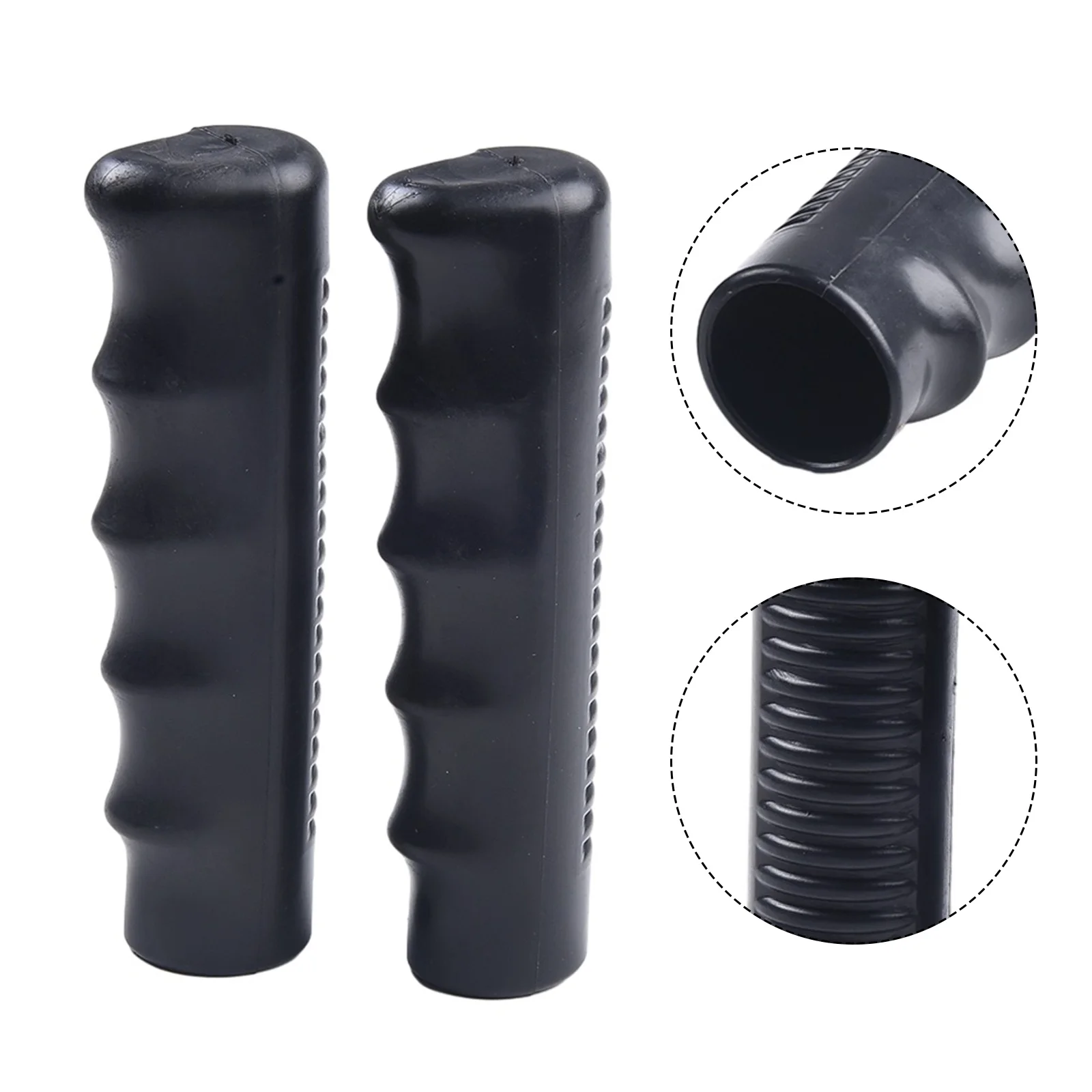 2Pcs Wheelbarrow Rubber Handles, Round Tubes Black Replacement Universal Handles PVC Anti-slip Handle Cover Industrial Tool Part