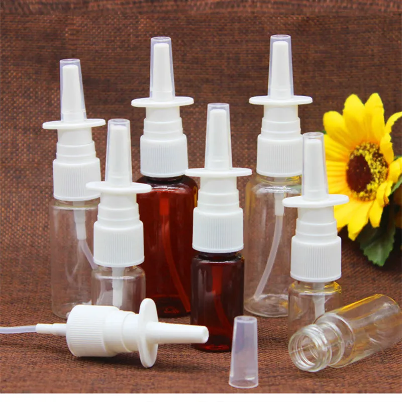 2PCS/LOT 10ml/20ml/30ml Empty Plastic Nasal Spray Bottles Pump Sprayer Mist Nose Spray Refillable Bottling Packaging