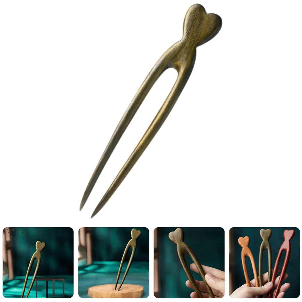 

Hair Dryer Love Hairpin Girl Child Vintage Decor French Accessories Wood Pins for Buns