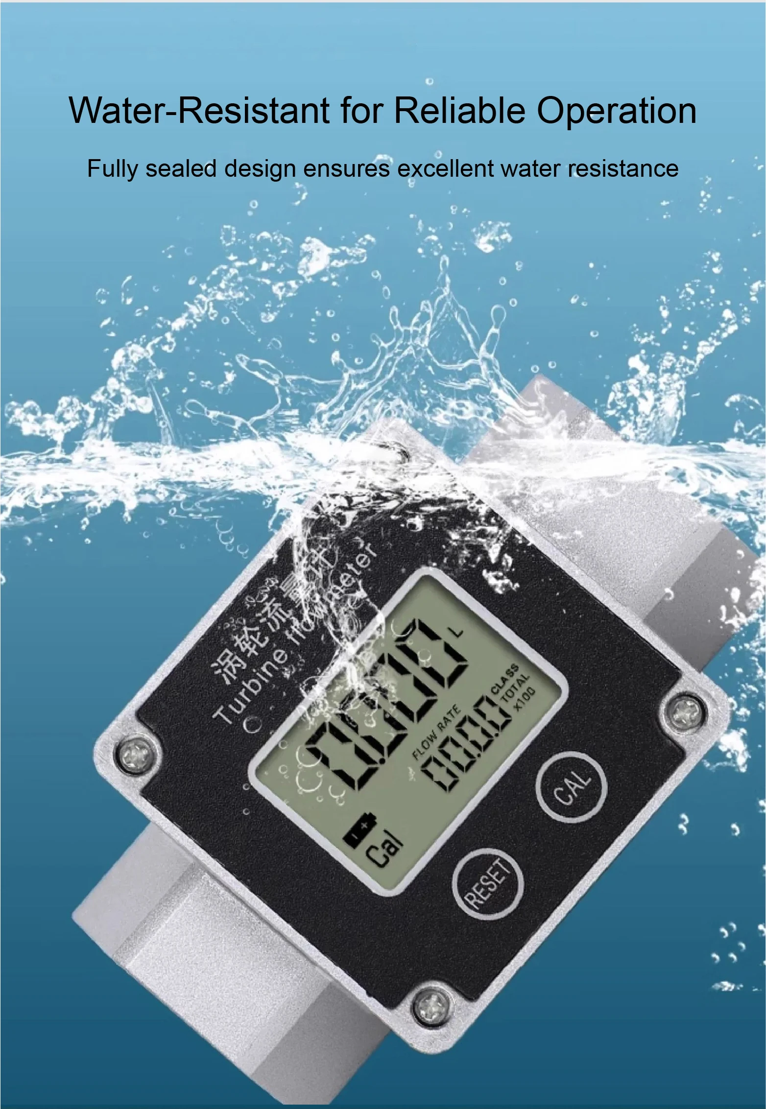 Digital Turbine Flow Meter Stainless Steel 1 1.5 2 Inch Electronic Water Urea Fl