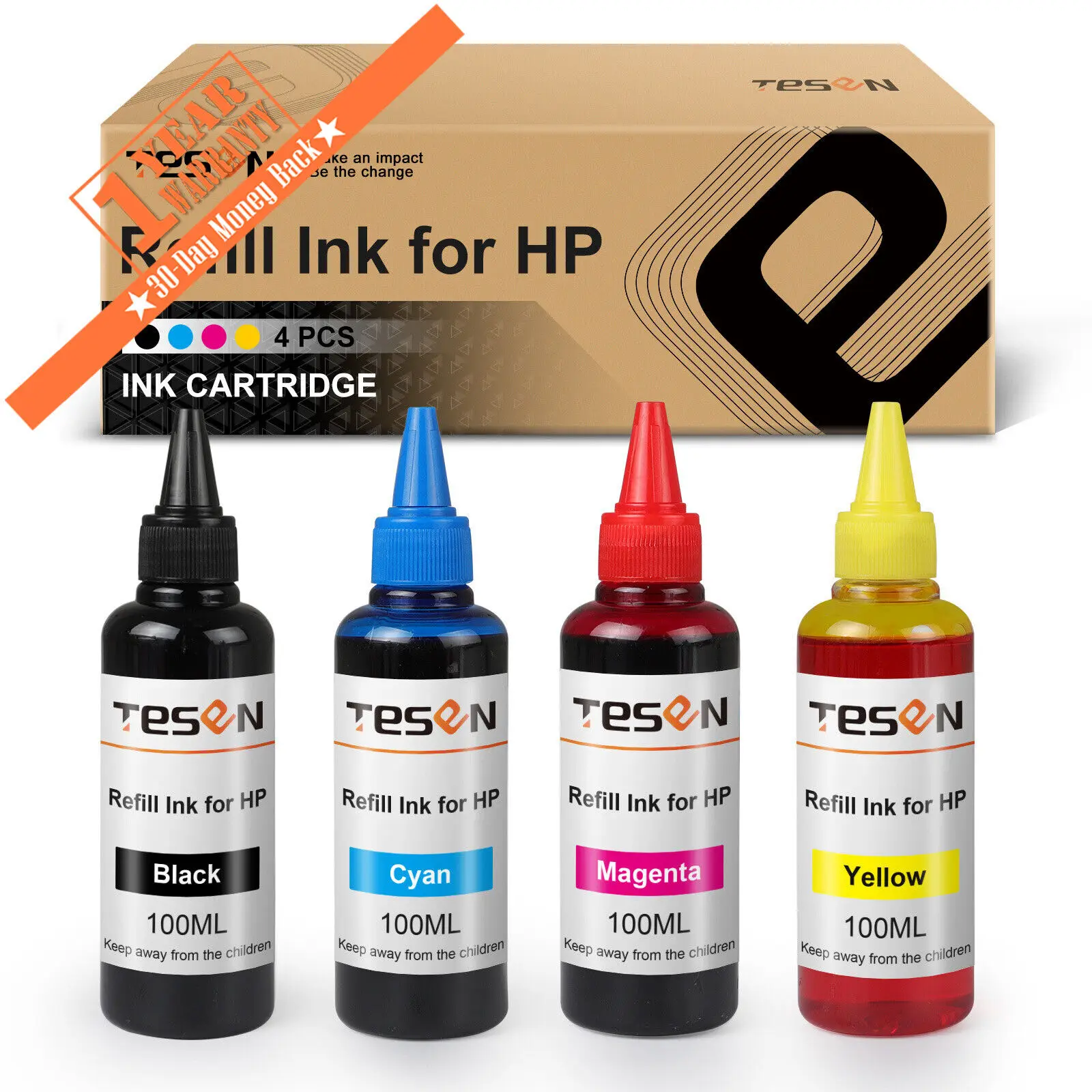 Kit Ricarica Inchiostro (4 Colori) Per Hp Hp 902Xl 952Xl 932Xl 934Xl 60Xl 61Xl 62Xl 63Xl