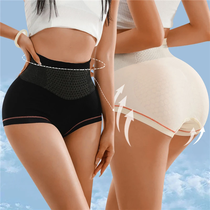 Description Picture 5 of itemHigh Waist Women Panties Flat Belly Shaping Briefs Breathable Mesh Transparent Knickers Tummy Hip Lift Underpants