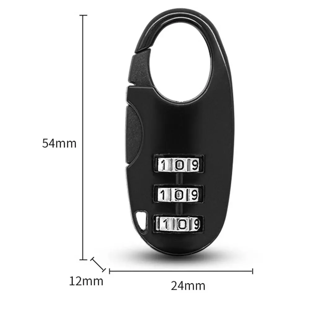 3 Digit Password Lock Dormitory Cabinet Mini Lock Backpack Zipper Luggage Padlock Zinc Alloy Combination Lock Security Tool