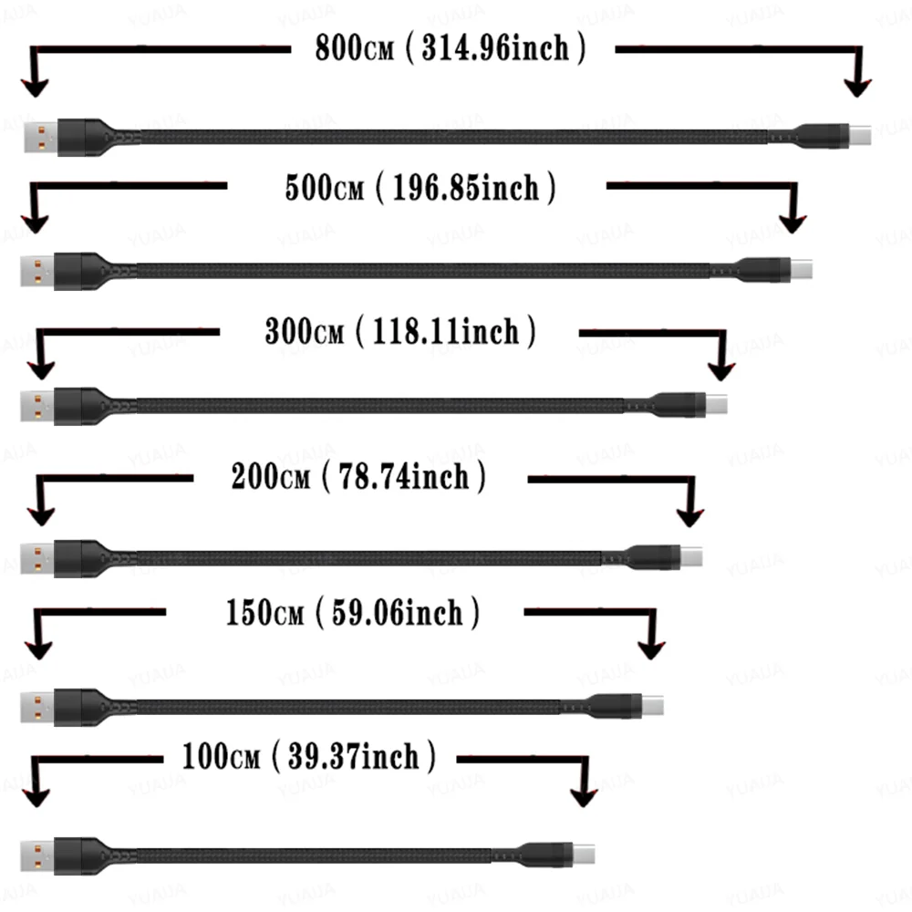 USB Type-C Extended 2M 3M 5-Meter Android Micro USB Fast Charging Cable For Huawei Xiaomi Vivo Oppo And Leeco Phone Data Cable BEST SELLERS
