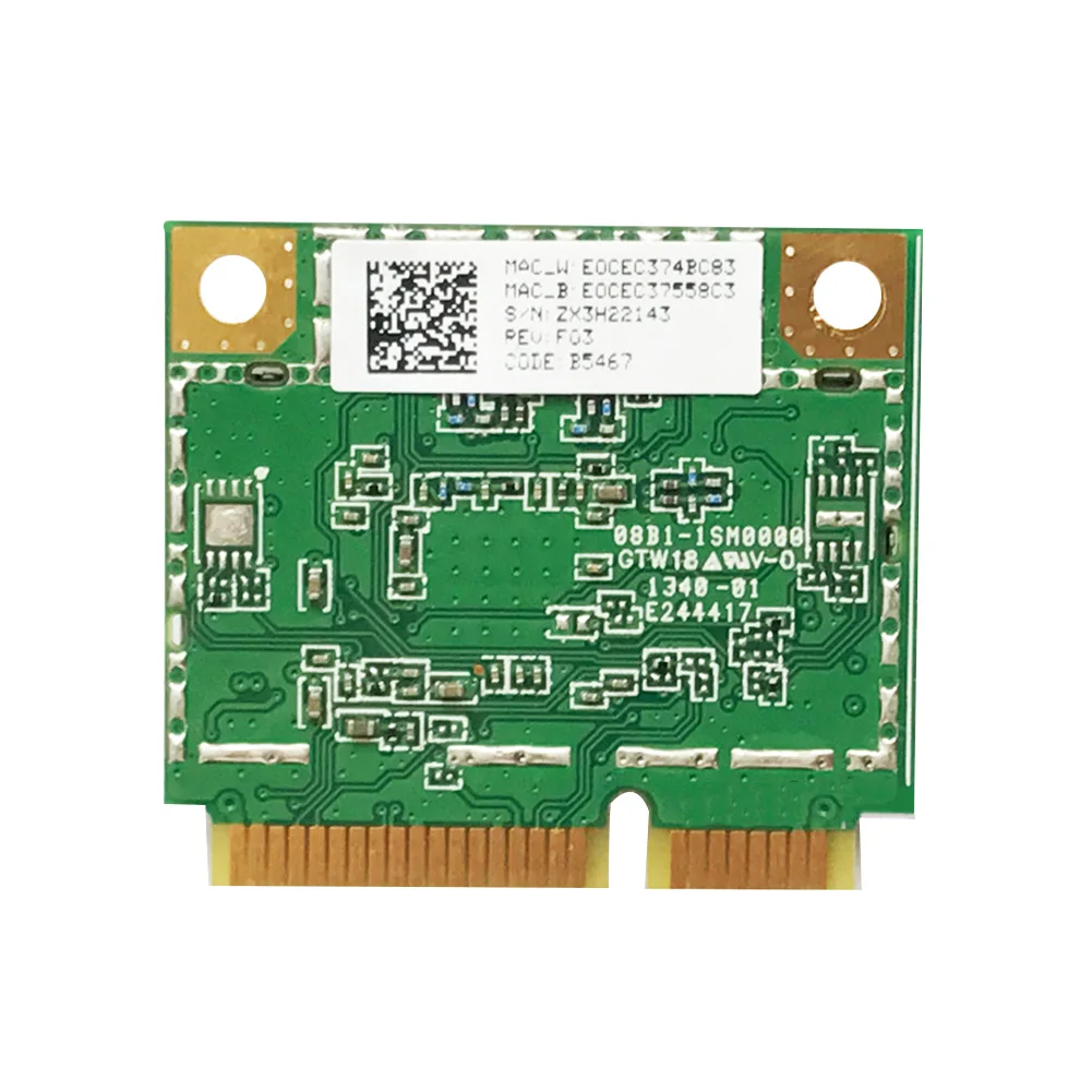미니 PCI-E 무선 어댑터, 듀얼 밴드 블루투스 호환 4.0 와이파이 동글, 2.4G, 5G, 300Mbps