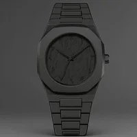 New Fashionable Men’s Watch Simple Black Male Quartz Watches Arabic digital Casual Drip Oil Strap