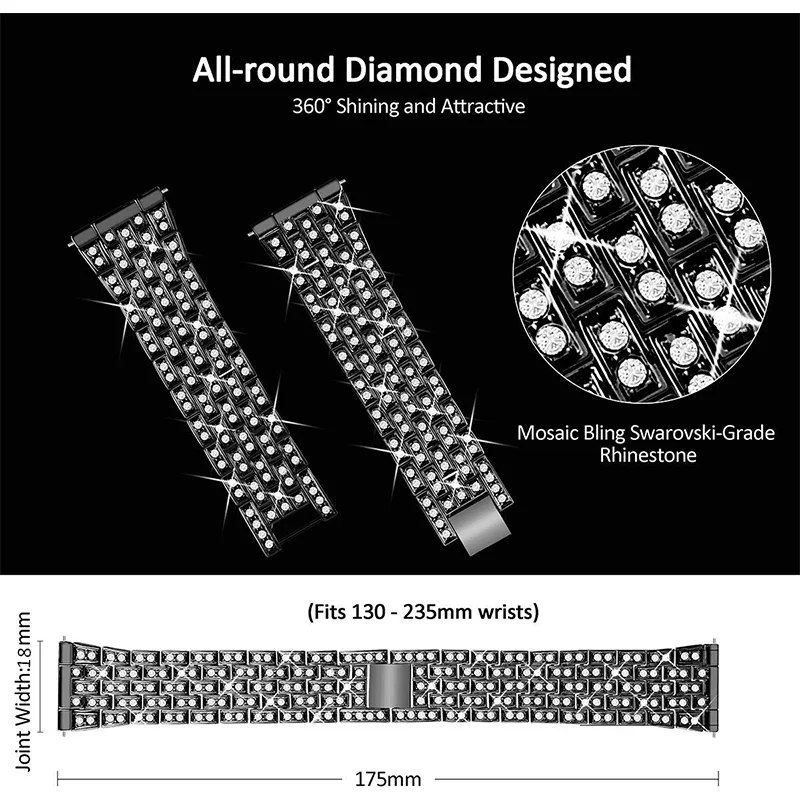 Elegant Diamond Metal Bracelet with Protective Case