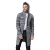 Men's Hooded Thick Cardigan Sweater Coat X-long Sweater 4