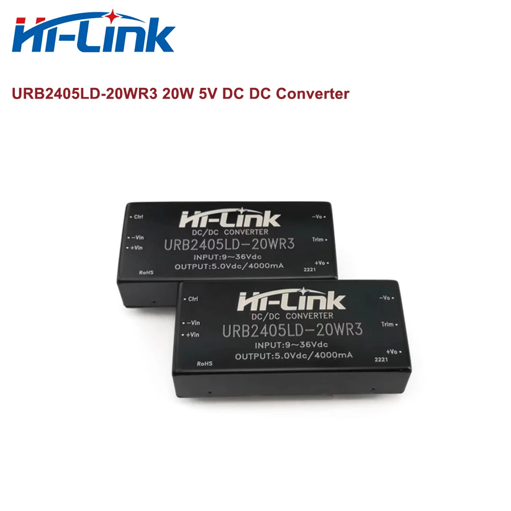 

Original HLK-20D2405C/URB2405LD-20WR3 20W 5V 4A DC DC Converter 9-36V