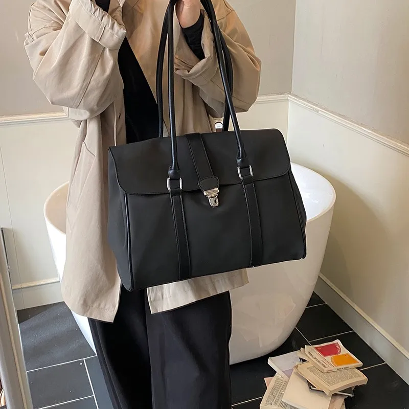 Women Faux Suede Underarm Tote Bag Casual Shoulder Bag Tote Bag Large Capacity for Daily School Travel