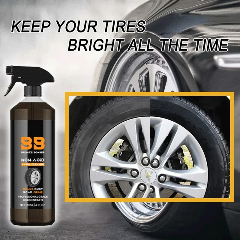 Tire Cleaner Spray Wheel Hub Rust Removal Spray Car Detailing Cleaning Iron Remover Rust Cleaner