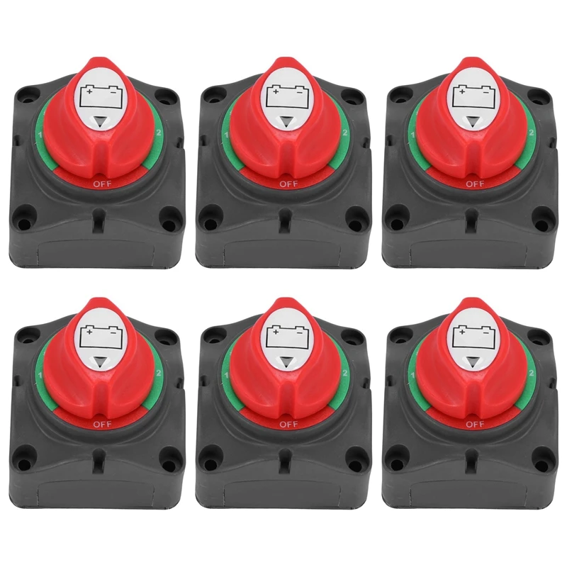 

6X 3 Position Disconnect Isolator Master Switch, 12-60V Battery Power Cut Off Kill Switch