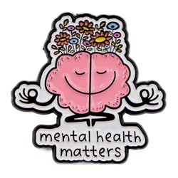 Mental Health Matters Brain Enamel Pin - Empowerment Accessory & Thoughtful Gift (1)