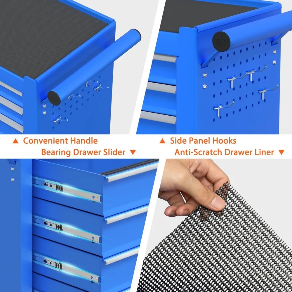 7-Drawer Rolling Tool Chest, Tool Box with Wheels and Drawers, High Capacity Detachable Mobile Tool Storage Cabinet for Workshop 5