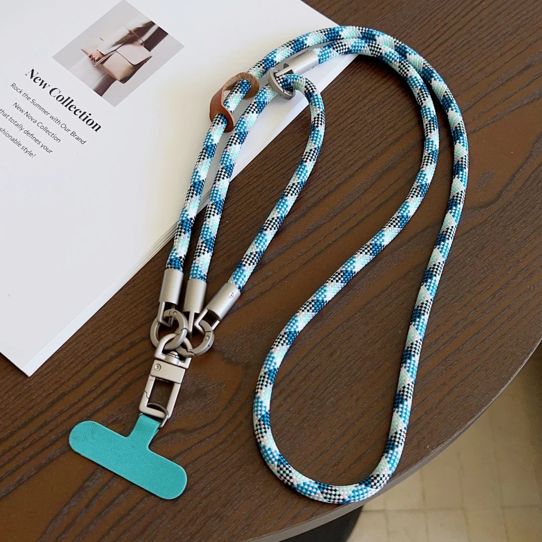 Versatile Dual-Use Lanyard and Cross-Body Strap Keychain in Solid Color for Mobile Device Holders