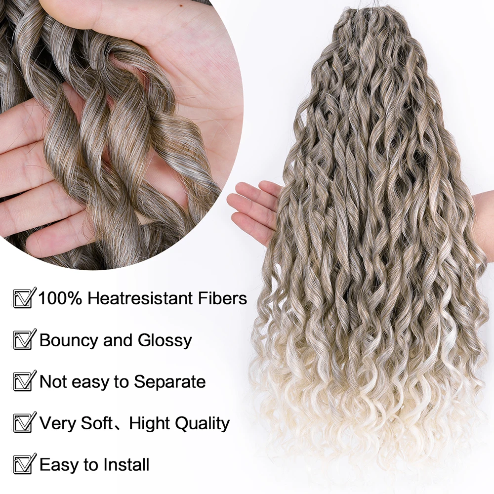 22" Jessica Hair Deep Wavy Twist Synthetic Crochet Hair Curly Braiding Extensions 16