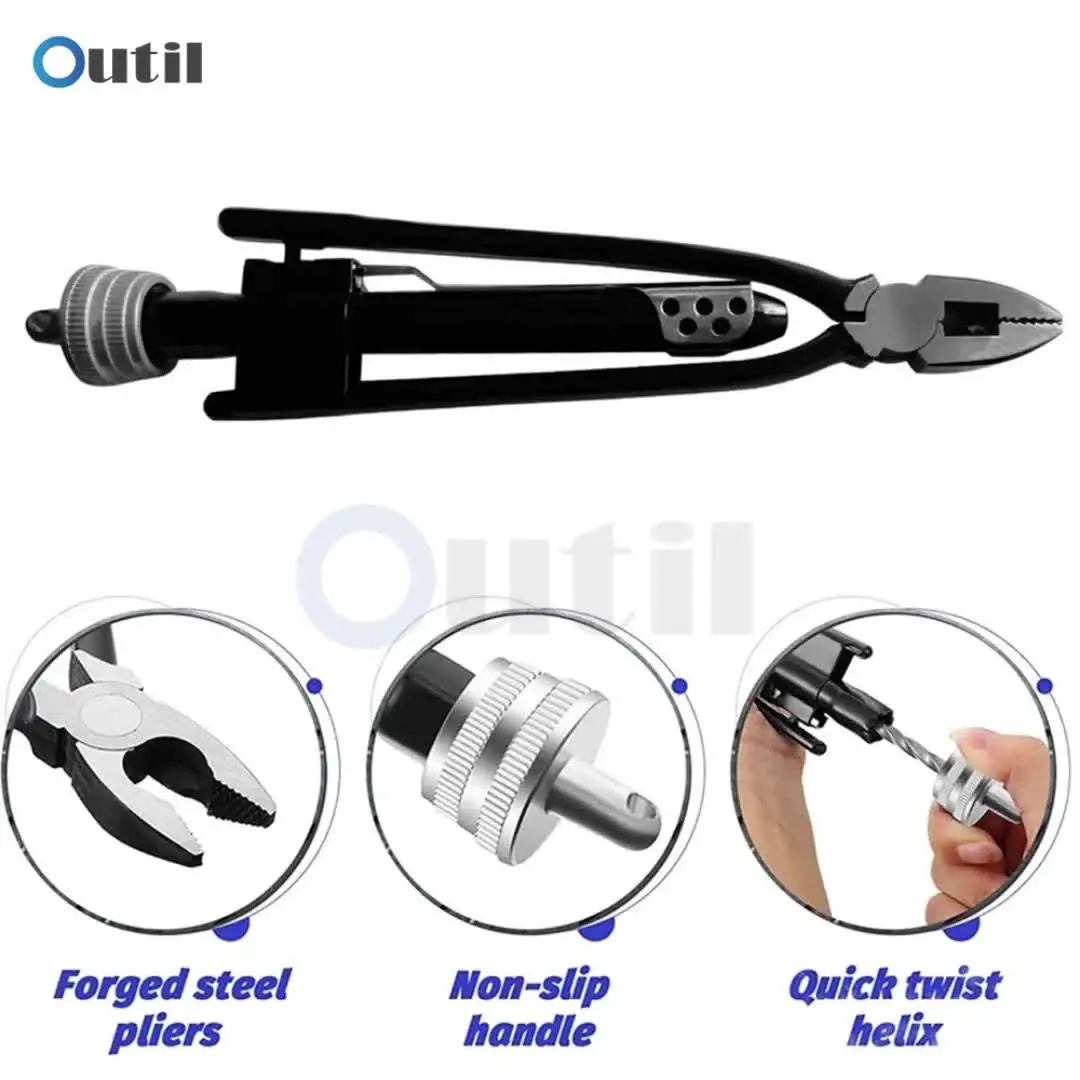 Alicates De Seguridad Para Torsión De Cables, Fusible, Abrazadera De Torsion Con Bloqueo Unidireccional Herramienta Manual Industrial De Acero Con 99137382