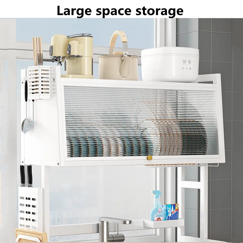 Sink Rack Home Dustproof Cupboard Dish Storage Rack Drain Rack