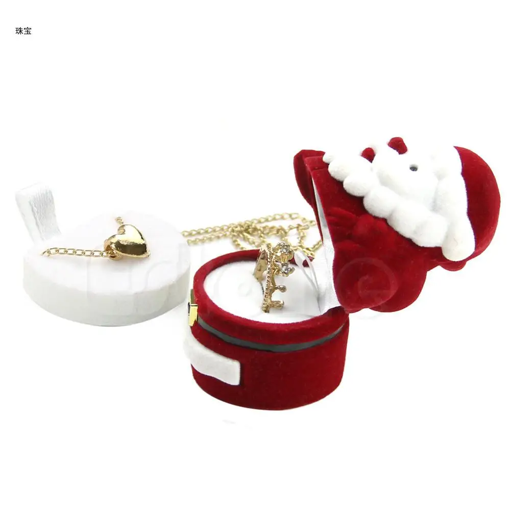

X5QE Sweet Santa Ring Серьги-гвоздики для хранения футляров для ювелирных изделий Контейнерная коробка