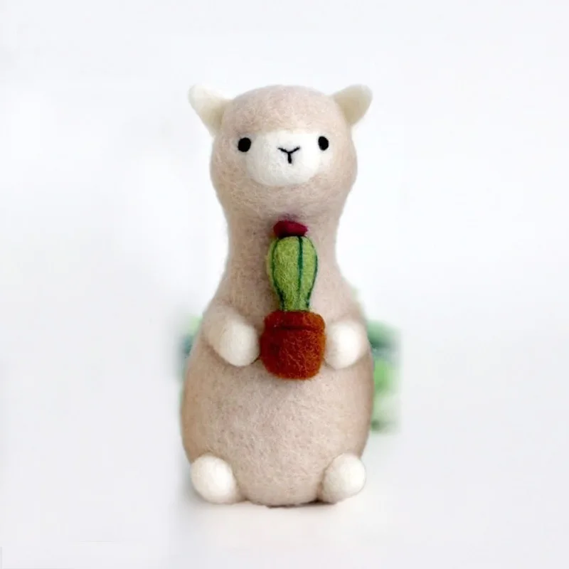 1PC Wool Needle Felting Kit for Beginners DIY Handmade Alpaca Craft Set including Wools Tools Felt DIY Dolls