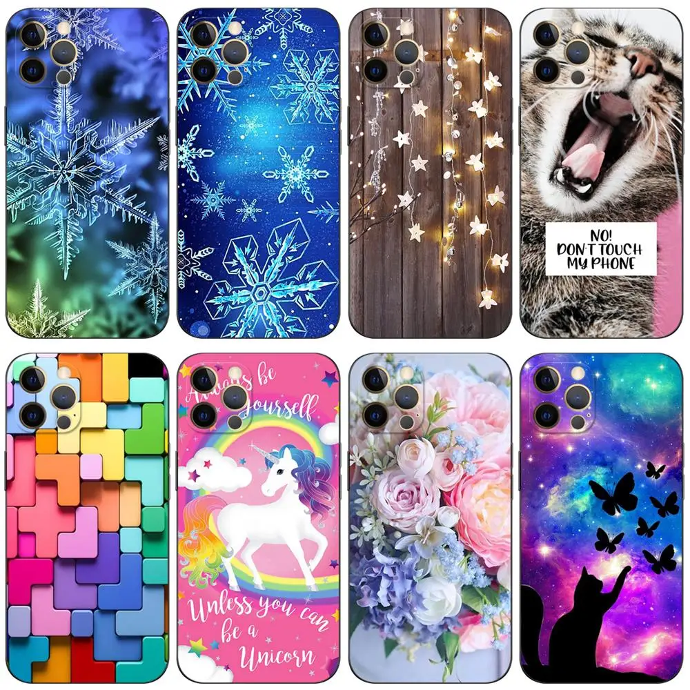 Per Iphone 12 Custodia Per Iphone 12 Mini 12 Pro Max Cover Per Apple Iphone12 12Pro Bumper Black Tpu Case Unicorn