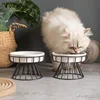 New ceramic high-legged cat bowl with large diameter, anti-choking, slow feeding, anti-knockover, neck-protecting dog bowl, pet 4