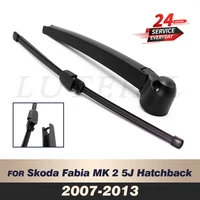 Wiper 13" Rear Wiper Blade & Arm Set Kit For Skoda Fabia MK 2 5J Hatchback 2007-2013 2008 2009 Windshield Windscreen Rear Window 1