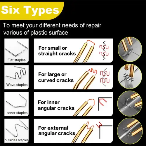 100-600Pcs Auto Plastic Repair Welding Nails Car Bumper Repair Welded Stud Precut Wave Nails Machine Welding Hot Stapler - Image 4