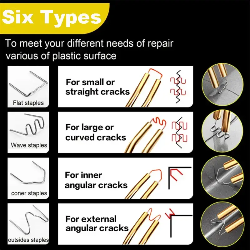 100-600Pcs Auto Plastic Repair Welding Nails Car Bumper Repair Welded Stud Precut Wave Nails Machine Welding Hot Stapler - Image 4