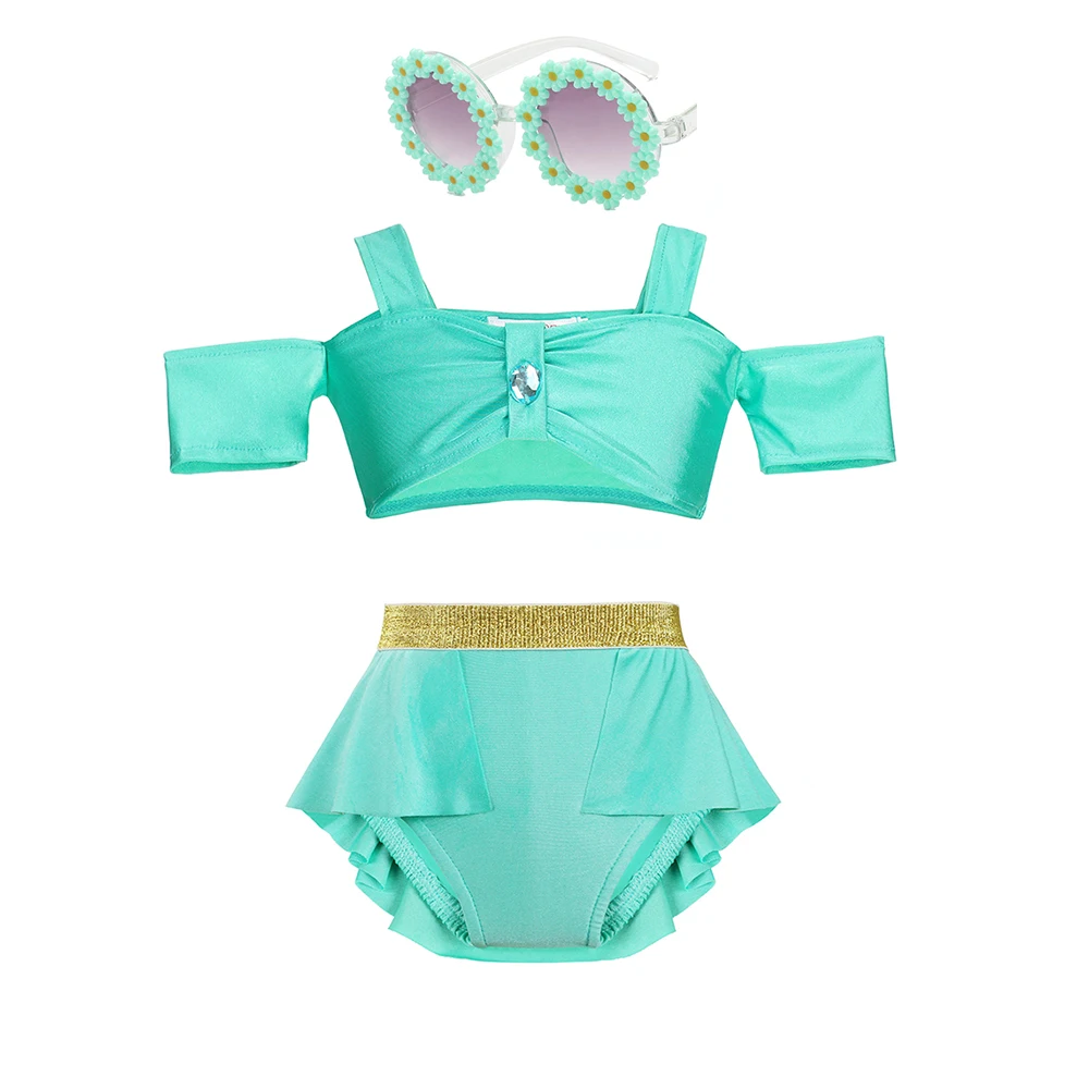 thumbnail image 1 of Disney-bañador de 2 piezas para niña, traje de baño de Ariel, Rapunzel, Isabella, Mirabel, Cosplay, Bikini de playa, verano 2024, 1 of 5