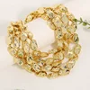 Collier multi-rangs texturé effet lave avec perles pour femme et fille, idéal pour mariage et soirée