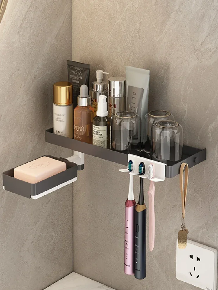 ~Toothbrush Rack Punch-Free Toilet Cup Storage Cup Holder Tooth Mug Electric Toothbrush Holder Wall-Mounted