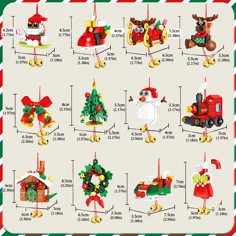 Festive Santa & Reindeer Micro Building Block Set - Christmas Puzzle Bricks
