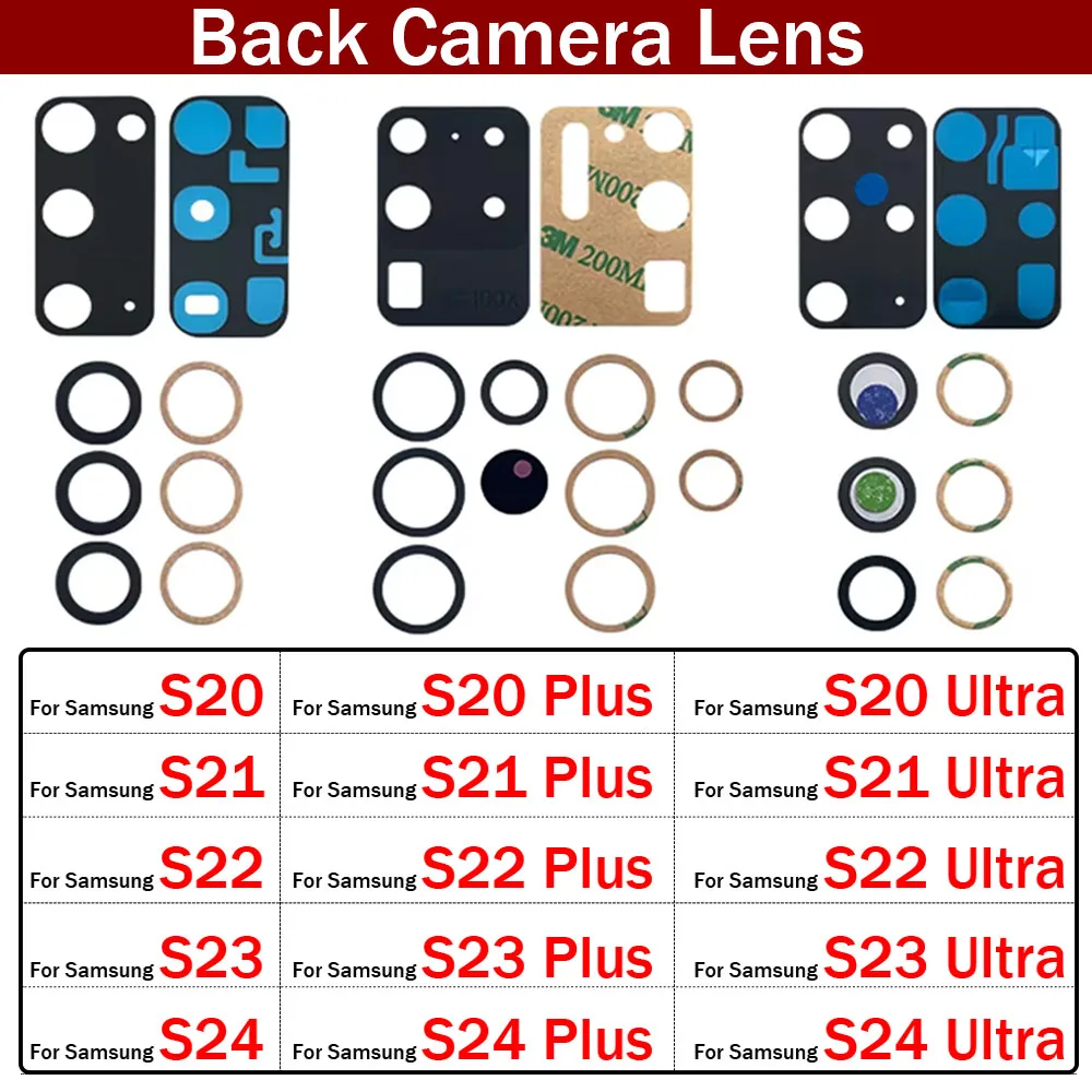 Premium Rear Camera Glass Lens with Adhesive for Samsung Galaxy Series
