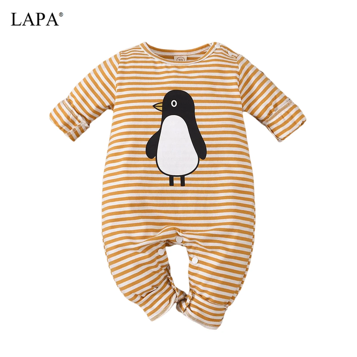 

LAPA 0 to 3 years Baby Clothes Cotton Long Sleeve Striped All-Season 1 Piece Unisex Cartoon Rompers Jumpsuits