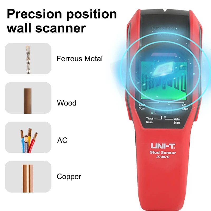 Unit Wall Scanner Undeground Metal Detector Ac Wood Electric Box Finder Cable Line Depth