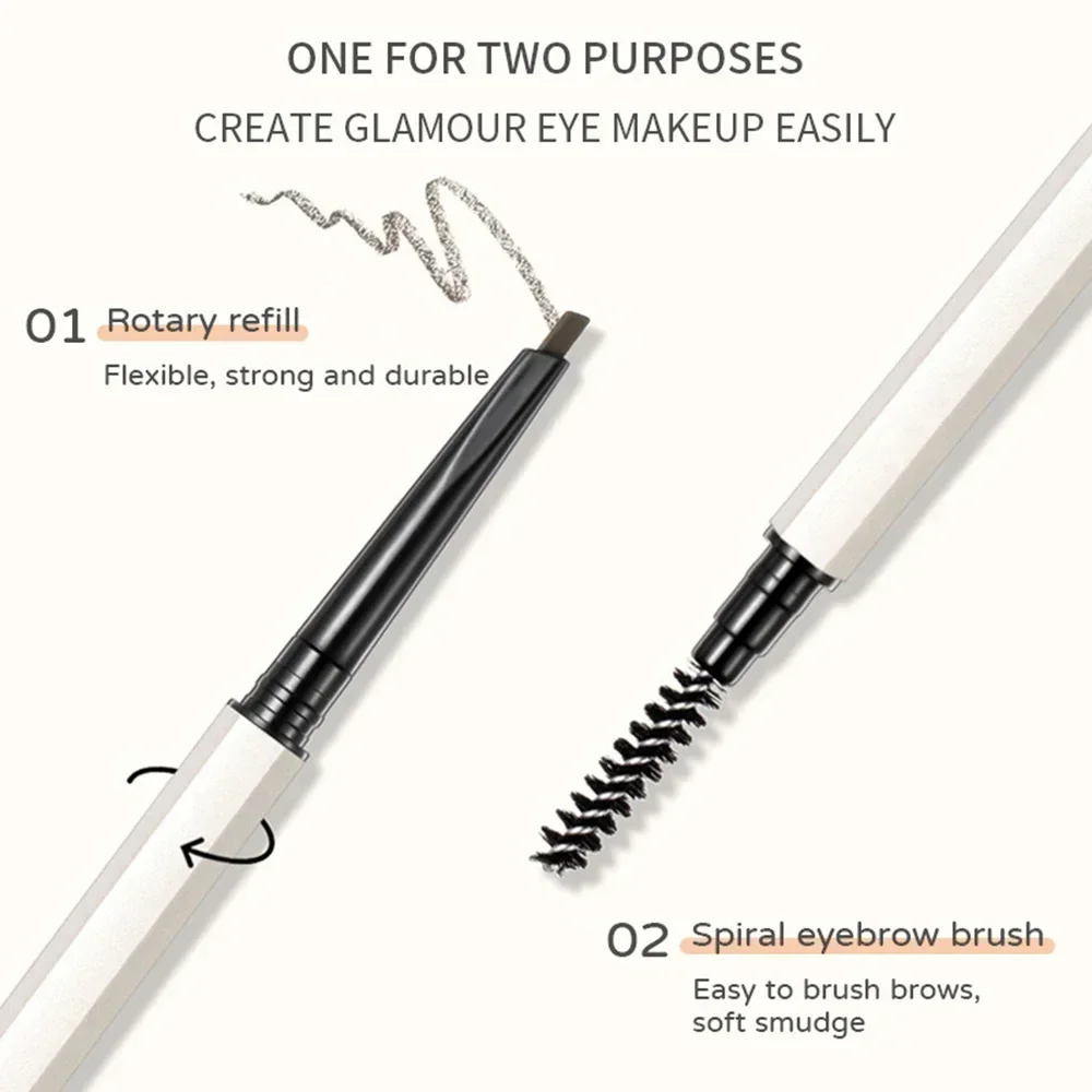 3-color Private Label Eyebrow Pencil Custom Bulk Double Head Automatic Extremely Fine Waterproof Sweat Resistant Makeup Beauty 3