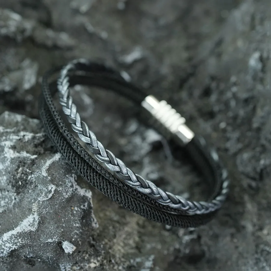 Pink Leather Braided Couple Bracelet Valentine Day Gift