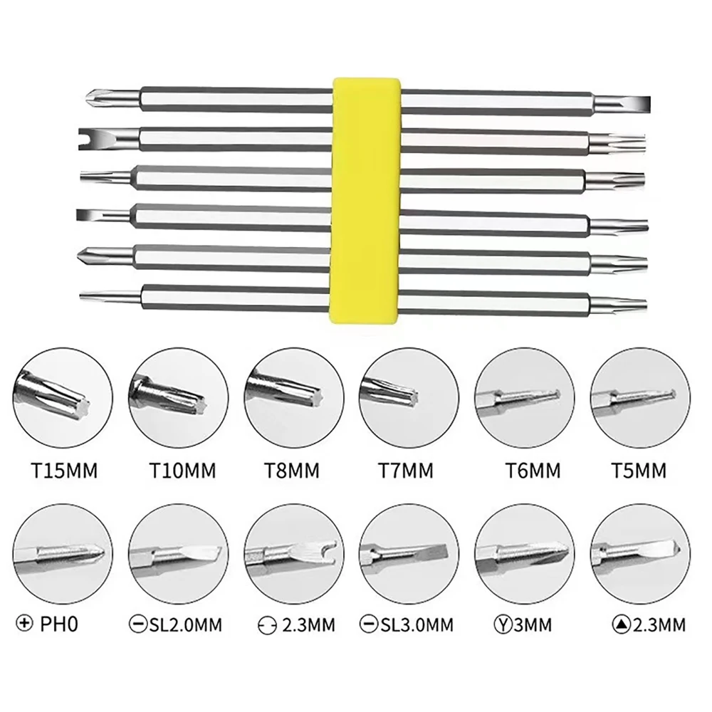12 In 1 Magnetic Screwdriver Set Cross Flat Shaped Screwdriver Head Multifunctional Precision Handheld Maintenance Tool