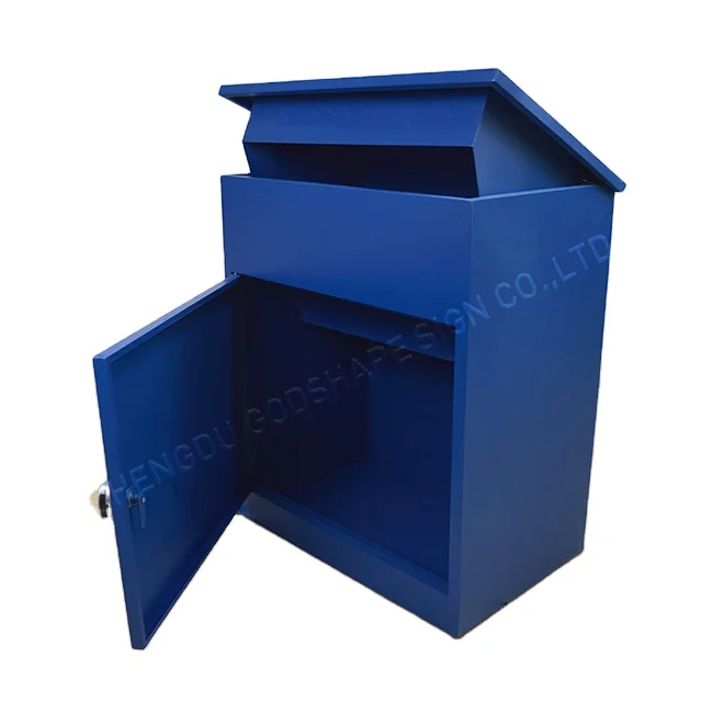 

Large Metal Outdoor Apartment Waterproof Free Standing Package Box Parcel Mail Boxes Letter box Parcel Drop Mailbox with Lock