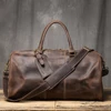 ROOG Premium Vintage Leather Tote Bag - Rugged First Layer Cowhide, Large Capacity Duffle for Travel, Stylish Crossbody 5