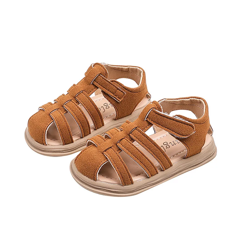 Children Summer Outdoor Beach Shoes Girls Princess Vintage Suede Sandals 1-6 Years for Kids Boy 2025 Footwear I01121